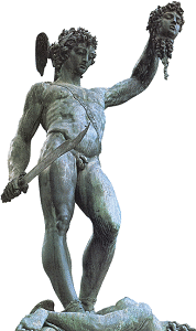 Cellini's Perseus, pre-restoration: low front view