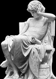 Degeorge's Young Aristotle - front left view (black and white engraving)
