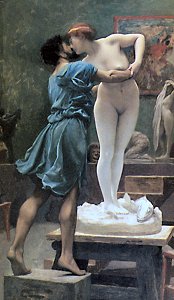 Pygmalion and Galatea (version showing Galatea from the front) by Jean Lon Grme