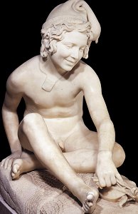 Rude's Fisherboy, Louvre - frontish view
