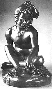 Rude's Fisherboy, bronze statuette - front view